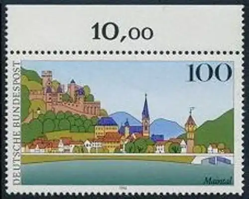 BUND 1994 Michel-Nummer 1744 postfrisch EINZELMARKE RAND oben