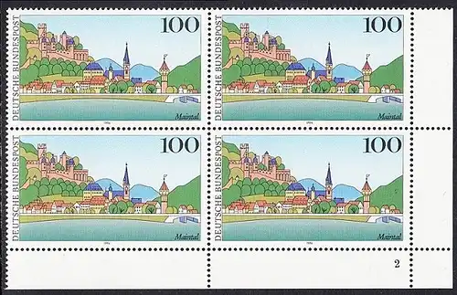 BUND 1994 Michel-Nummer 1744 postfrisch BLOCK ECKRAND unten rechts (FN)