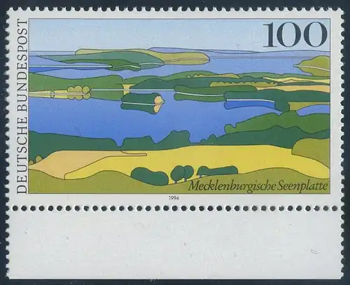 BUND 1994 Michel-Nummer 1745 postfrisch EINZELMARKE RAND unten