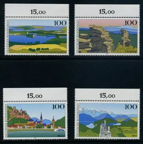 BUND 1994 Michel-Nummer 1742-1745 postfrisch SATZ(4) EINZELMARKEN RÄNDER oben (b)