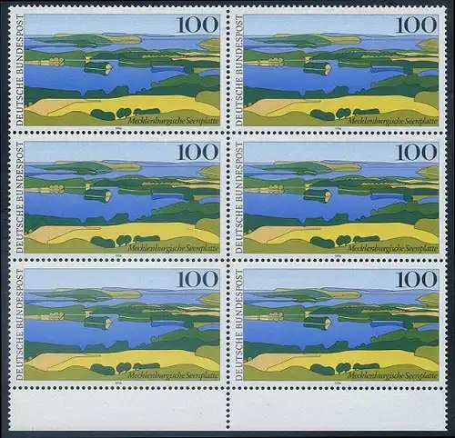 BUND 1994 Michel-Nummer 1745 postfrisch vert.BLOCK(6) RÄNDER unten