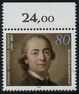 BUND 1994 Michel-Nummer 1747 postfrisch EINZELMARKE RAND oben (b)