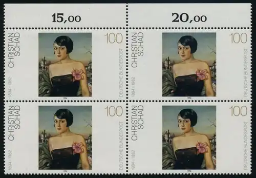 BUND 1994 Michel-Nummer 1748 postfrisch BLOCK RÄNDER oben