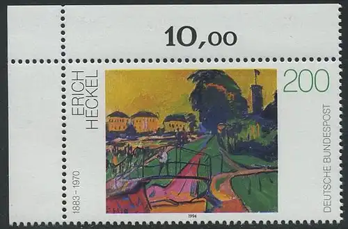 BUND 1994 Michel-Nummer 1749 postfrisch EINZELMARKE ECKRAND oben links