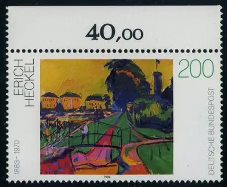 BUND 1994 Michel-Nummer 1749 postfrisch EINZELMARKE RAND oben (b)