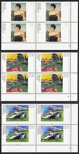 BUND 1994 Michel-Nummer 1748-1750 postfrisch SATZ(3) BLÖCKE ECKRAND unten rechts (FN)