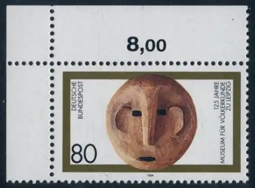BUND 1994 Michel-Nummer 1751 postfrisch EINZELMARKE ECKRAND oben links