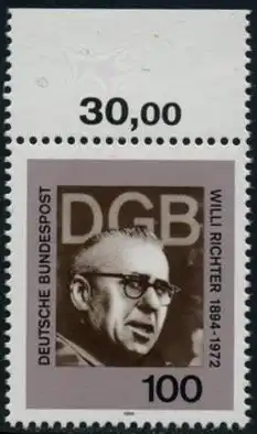 BUND 1994 Michel-Nummer 1753 postfrisch EINZELMARKE RAND oben (a)