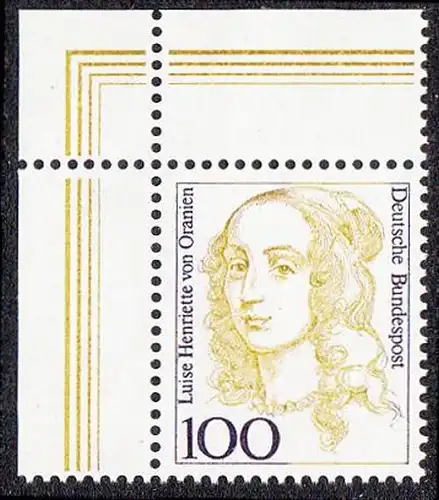 BUND 1994 Michel-Nummer 1756 postfrisch EINZELMARKE ECKRAND oben links
