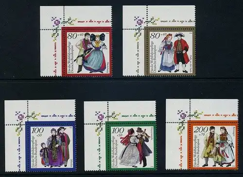 BUND 1994 Michel-Nummer 1757-1761 postfrisch SATZ(5) EINZELMARKEN ECKRÄNDER oben links