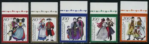 BUND 1994 Michel-Nummer 1757-1761 postfrisch SATZ(5) EINZELMARKEN RÄNDER oben (a)