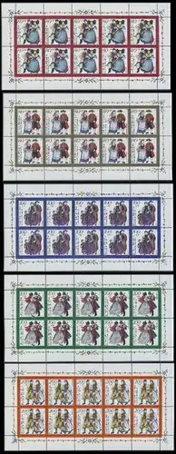 BUND 1994 Michel-Nummer 1757-1761 postfrisch SATZ(5) BÖGEN(je 10)