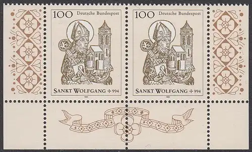 BUND 1994 Michel-Nummer 1762 postfrisch horiz.PAAR ECKRÄNDER unten rechts/unten links