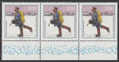 BUND 1994 Michel-Nummer 1764 postfrisch horiz.STRIP(3) RAND unten