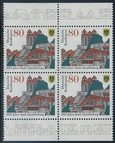 BUND 1994 Michel-Nummer 1765 postfrisch BLOCK RÄNDER oben/unten