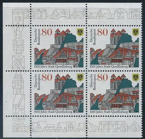 BUND 1994 Michel-Nummer 1765 postfrisch BLOCK ECKRÄNDER oben links/unten links
