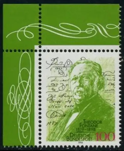 BUND 1994 Michel-Nummer 1767 postfrisch EINZELMARKE ECKRAND oben links