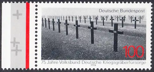 BUND 1994 Michel-Nummer 1768 postfrisch EINZELMARKE RAND links (a)