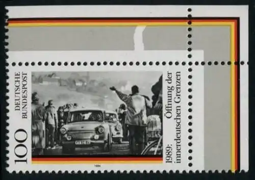 BUND 1994 Michel-Nummer 1769 postfrisch EINZELMARKE ECKRAND oben rechts