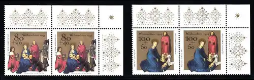 BUND 1994 Michel-Nummer 1770-1771 postfrisch SATZ(2) EINZELMARKEN horiz.PAARE ECKRÄNDER oben rechts