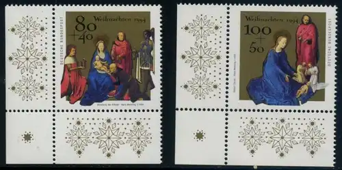 BUND 1994 Michel-Nummer 1770-1771 postfrisch SATZ(2) EINZELMARKEN ECKRÄNDER unten links
