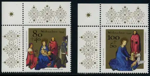 BUND 1994 Michel-Nummer 1770-1771 postfrisch SATZ(2) EINZELMARKEN ECKRÄNDER oben links