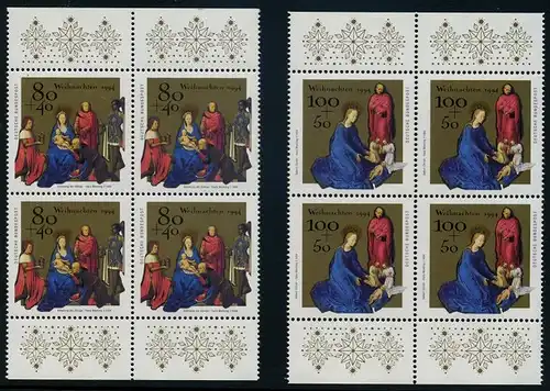 BUND 1994 Michel-Nummer 1770-1771 postfrisch SATZ(2) BLÖCKE RÄNDER oben/unten