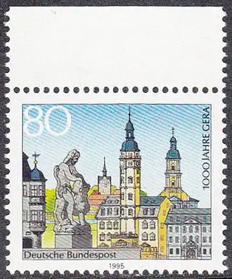 BUND 1995 Michel-Nummer 1772 postfrisch EINZELMARKE RAND oben