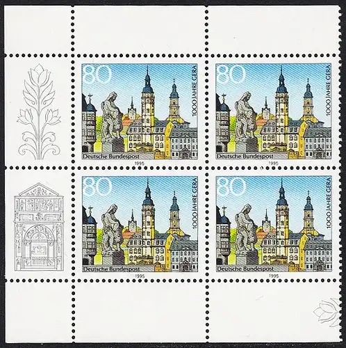 BUND 1995 Michel-Nummer 1772 postfrisch BLOCK ECKRÄNDER oben links/unten links