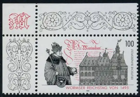 BUND 1995 Michel-Nummer 1773 postfrisch EINZELMARKE ECKRAND oben links