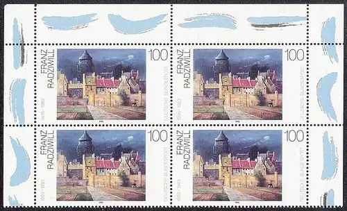 BUND 1995 Michel-Nummer 1774 postfrisch BLOCK ECKRÄNDER oben rechts/oben links