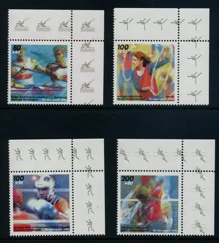 BUND 1995 Michel-Nummer 1777-1780 postfrisch SATZ(4) EINZELMARKEN ECKRÄNDER oben rechts