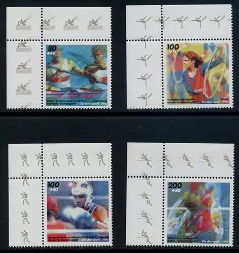 BUND 1995 Michel-Nummer 1777-1780 postfrisch SATZ(4) EINZELMARKEN ECKRÄNDER oben links