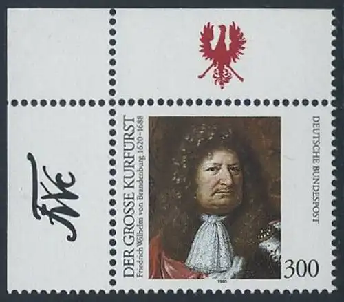 BUND 1995 Michel-Nummer 1781 postfrisch EINZELMARKE ECKRAND oben links