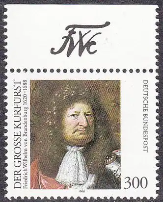 BUND 1995 Michel-Nummer 1781 postfrisch EINZELMARKE RAND oben (a)