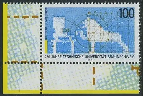 BUND 1995 Michel-Nummer 1783 postfrisch EINZELMARKE ECKRAND unten links
