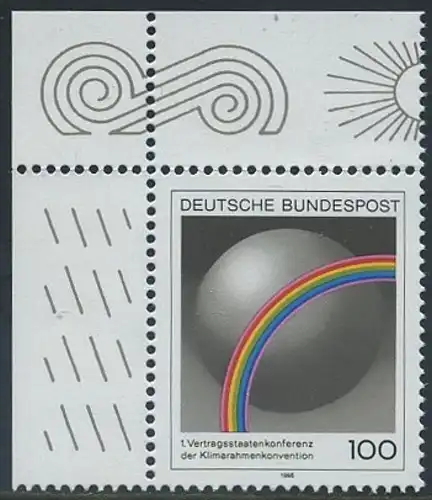 BUND 1995 Michel-Nummer 1785 postfrisch EINZELMARKE ECKRAND oben links