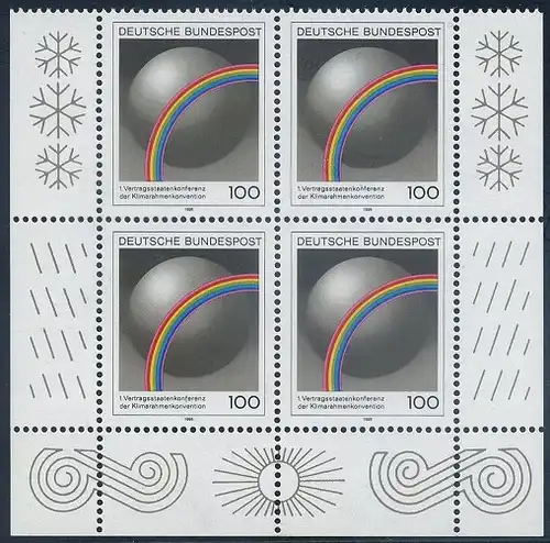 BUND 1995 Michel-Nummer 1785 postfrisch BLOCK ECKRÄNDER unten rechts/unten links