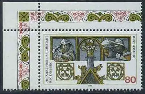 BUND 1995 Michel-Nummer 1786 postfrisch EINZELMARKE ECKRAND oben links