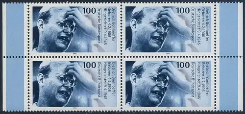 BUND 1995 Michel-Nummer 1788 postfrisch BLOCK RÄNDER rechts/links