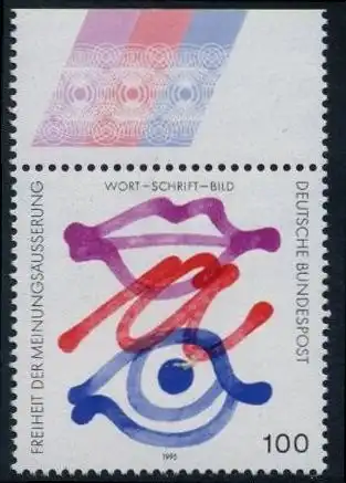 BUND 1995 Michel-Nummer 1789 postfrisch EINZELMARKE RAND oben