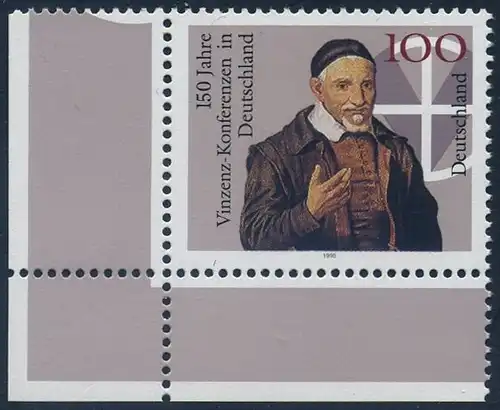 BUND 1995 Michel-Nummer 1793 postfrisch EINZELMARKE ECKRAND unten links