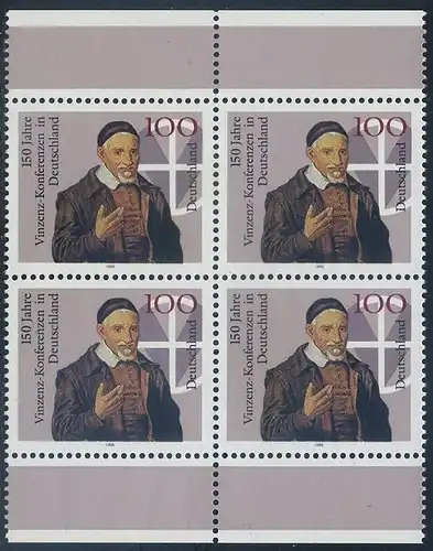 BUND 1995 Michel-Nummer 1793 postfrisch BLOCK RÄNDER oben/unten