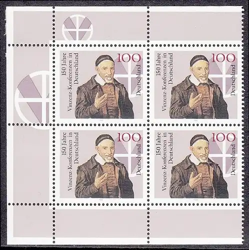 BUND 1995 Michel-Nummer 1793 postfrisch BLOCK ECKRÄNDER oben links/unten links