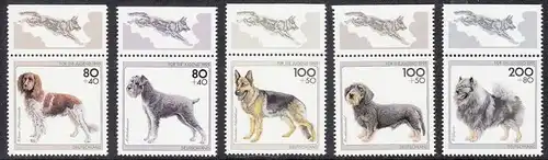 BUND 1995 Michel-Nummer 1797-1801 postfrisch SATZ(5) EINZELMARKEN RÄNDER oben (c)