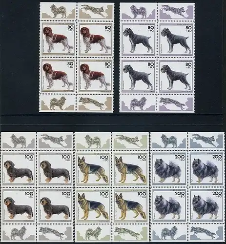 BUND 1995 Michel-Nummer 1797-1801 postfrisch SATZ(5) BLÖCKE RÄNDER oben/unten