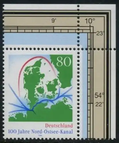 BUND 1995 Michel-Nummer 1802 postfrisch EINZELMARKE ECKRAND oben rechts