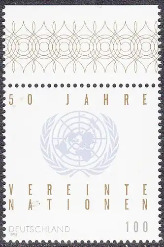 BUND 1995 Michel-Nummer 1804 postfrisch EINZELMARKE RAND oben