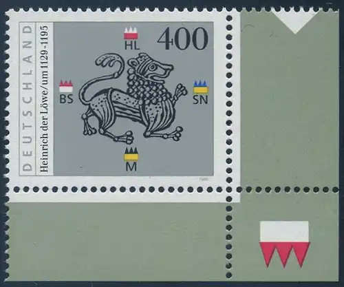 BUND 1995 Michel-Nummer 1805 postfrisch EINZELMARKE ECKRAND unten rechts