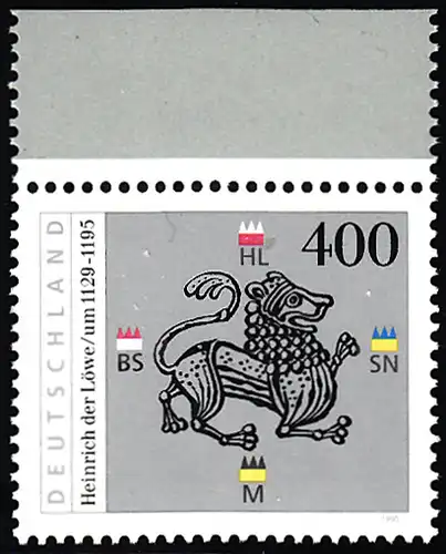 BUND 1995 Michel-Nummer 1805 postfrisch EINZELMARKE RAND oben (b)